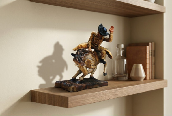 Design Cowboy Rodeo Pferd Figur Statue Skulptur Figuren Skulpturen Deko 5641