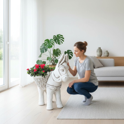 Blumenkübel Pflanz Kübel Dekoration Natur Figur Blumentöpfe Garten Vasen