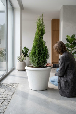 Blumenkübel Pflanz Kübel Dekoration Figur Vasen Garten Blumentöpfe Natur