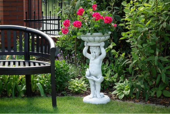 Natur Blumenkübel Pflanz Kübel Dekoration Garten Figur Vasen Blumentöpfe
