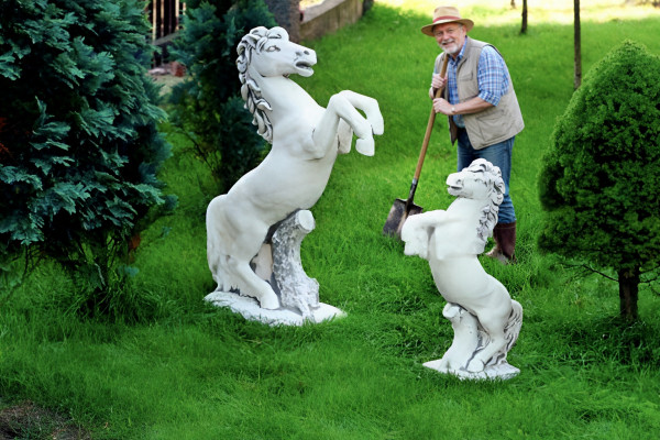Garten Dekoration Pferd Statue Skulptur Figuren Skulpturen Designer
