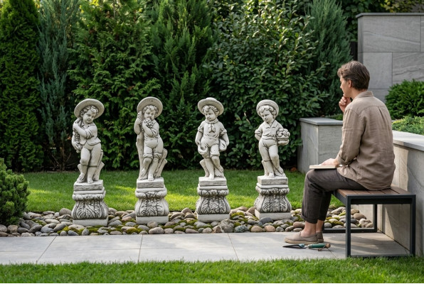 Sockel 27cm für Skulptur Design Figur Statue Garten Figuren Statuen