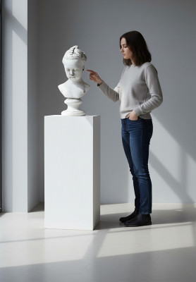 Büste Kind Antik Stil Altertum 43cm Stein Figur Skulptur Skulpturen