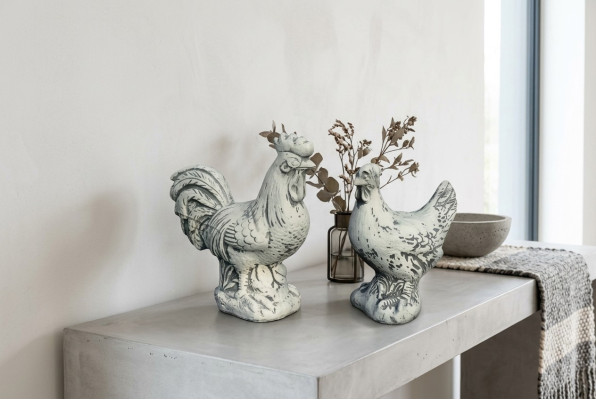 Garten Dekoration Huhn Terrasse Stein Figuren Figur Dekorative Weiß Statue