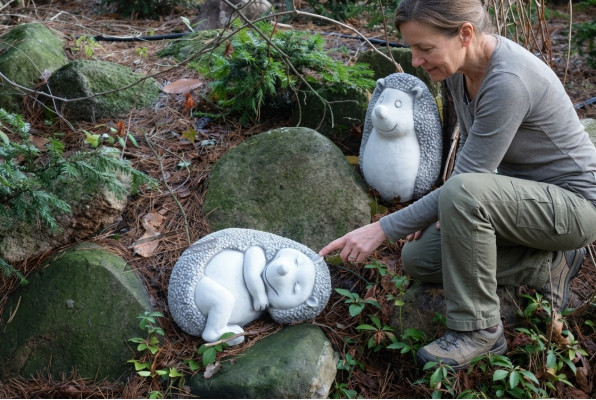 Garten Dekoration Igel Terrasse Karikatur Stein Figuren Figur Deko Statue