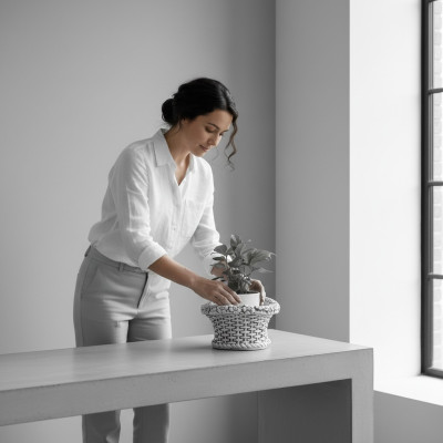 Design Blumentopf Top Pflanz Kübel Gefäß Töpfe Figuren Gesicht Skulptur