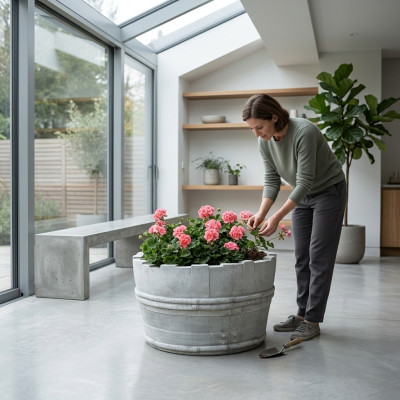 Blumentöpfe Kasten Topf Blumen Töpfe XXL Garten Dekorative Beton Terrasse