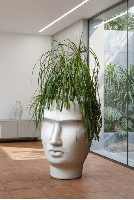 Design Blumentopf Top Planz Kübel Gefäß Deko Figur Töpfe Gesicht Skulptur