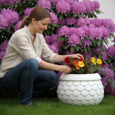 Blumentöpfe Kasten Topf Blumen Töpfe XXL Dekorative Garten Beton Terrasse