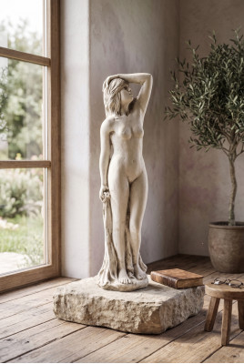 Frau 98cm Skulptur Design Figur Statue Garten Figuren Statuen