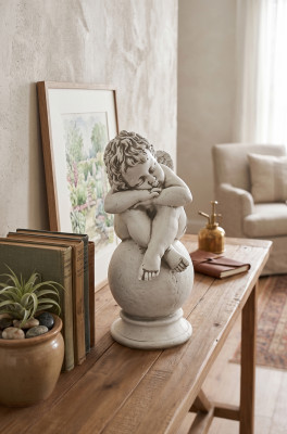 Grabschmuck Grab Deko Stein Dekoration Engel Figur Skulptur Gott Heilig