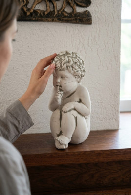 Deko Grabschmuck Grab Stein Dekoration Figur Engel Skulptur Gott Heilig
