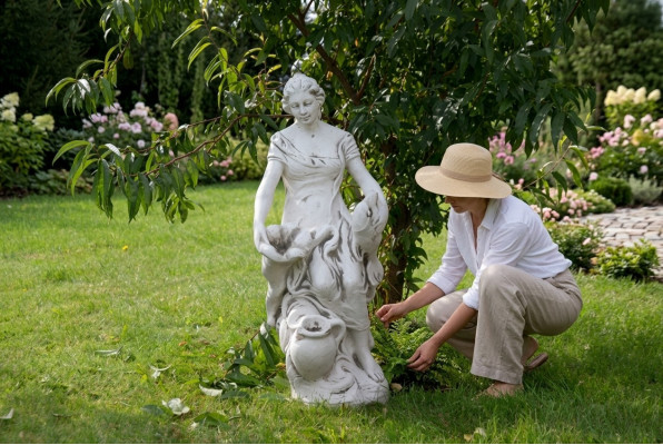 Dekoration Figur Frau Garten Designer Figuren Skulptur Weiß Skulpturen