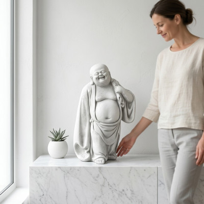 Happy Buddha Statue Figur Garten Figuren Statuen Skulptur Skulpturen