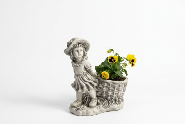 40cm Deko Skulptur Design Figur Statue Garten Grau Figuren Natur Statuen