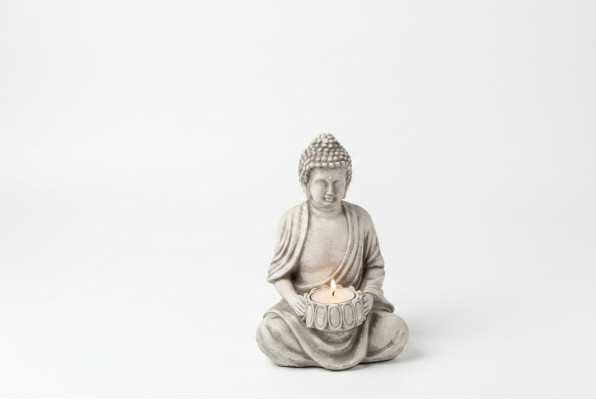 Buddha Skulptur Teelichter Kerze Ständer Große Skulptur Garten