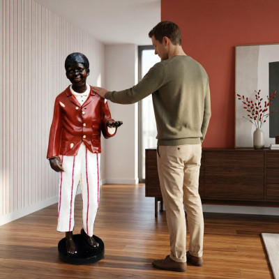 Design Dunkelhäutiger Figur Statue Skulptur Figuren Skulpturen Dekoration Deko