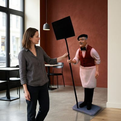 Schild Restaurant Figur Statue Skulptur Figuren Skulpturen Dekoration Deko 182cm