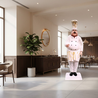 Restaurant Koch Figur Statue Skulptur Figuren Skulpturen Dekoration Deko 213cm