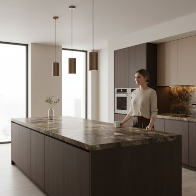 40x40cm Marmor Boden Fliesen Naturstein Fliese Belag Beläge 15m² Dark Emperador