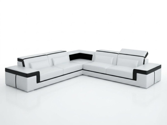 Ledersofa Couch Wohnlandschaft Ecksofa Eck Garnitur Design Modern Sofa G8020B