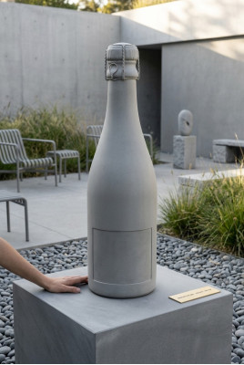 Champagner Figur Skulptur Fguren Statue Flasche Sekt Design Garten Dekoration