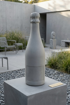 Champagner Figur Skulptur Fguren Statue Flasche Sekt Design Garten Dekoration
