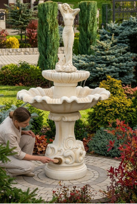 Springbrunnen Garten Teich Brunnen Stein Steinbrunnen Gartenbrunnen Fontaine 182