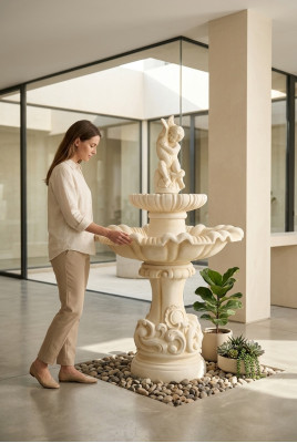 Zierbrunnen Springbrunnen Skulptur Brunnen Dekoration Garten Fontaine Neu 160cm