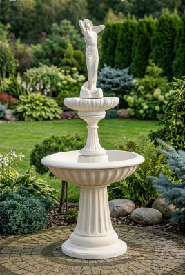 Zierbrunnen Springbrunnen 207cm Skulptur Brunnen Deko Garten Fontaine Teich Neu