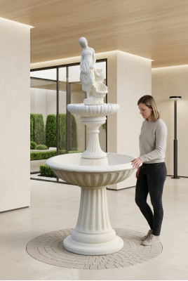 Zierbrunnen Springbrunnen Skulptur 197cm Brunnen Deko Garten Fontaine Teich Neu
