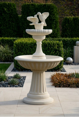 Zierbrunnen Springbrunnen Skulptur 171cm Brunnen Deko Garten Fontaine Teich Neu