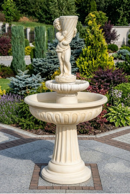 Zierbrunnen Springbrunnen Skulptur Brunnen Deko Garten Fontaine Teich Neu 174cm