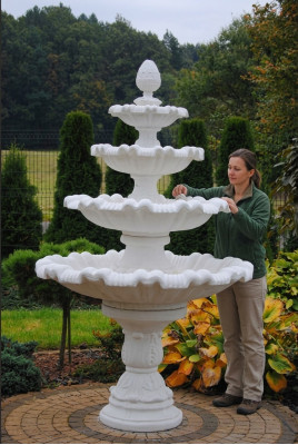 Springbrunnen Garten Teich Brunnen 218cm Steinbrunnen Gartenbrunnen Fontaine Neu