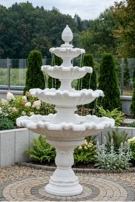 Springbrunnen Garten Teich Brunnen 218cm Steinbrunnen Gartenbrunnen Fontaine Neu