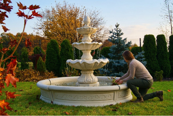 Zierbrunnen Springbrunnen Skulptur Brunnen Deko Garten Fontaine Teich Neu 195cm