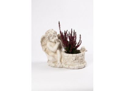 Kasten Blumen Kübel Pflanz Gefäss Grab Schmuck Garten Dekoration Statue Stein
