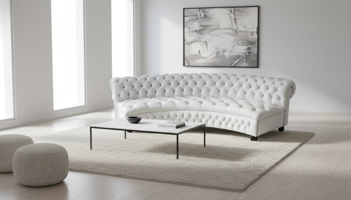 Ledersofa Sofa Couch Rundsofa Runde Couchen Rund Sofas Chesterfield 300cm XXL