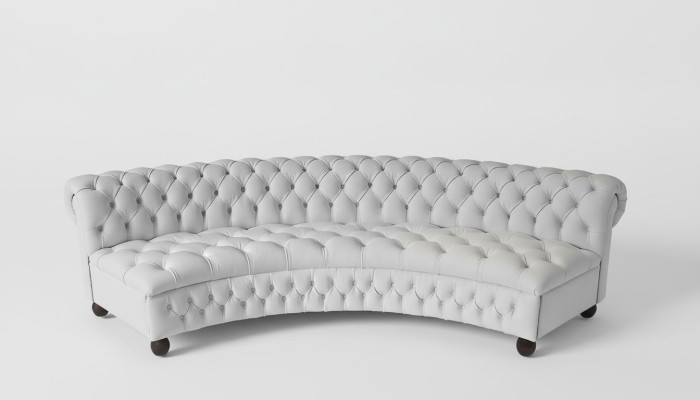 Ledersofa Sofa Couch Rundsofa Runde Couchen Rund Sofas Chesterfield 300cm XXL