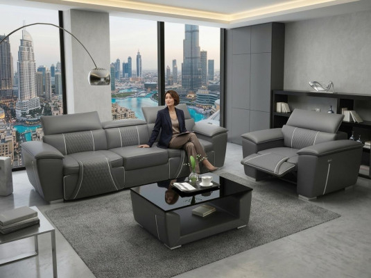 Ledersofa Couch Polster Designersofa Leder Sofa Sofagarnituren 3+1 G8048D Sofas