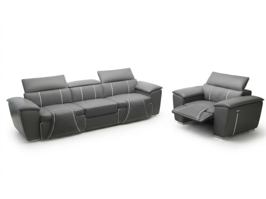 Ledersofa Couch Polster Designersofa Leder Sofa Sofagarnituren 3+1 G8048D Sofas