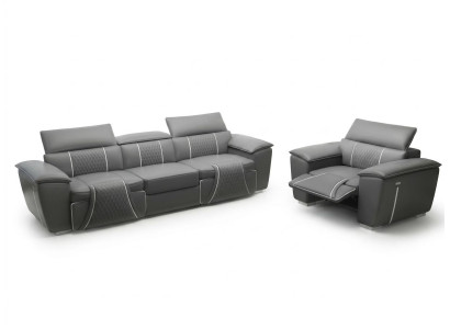 Ledersofa Couch Polster Designersofa Leder Sofa Sofagarnituren 3+1 G8048D Sofas