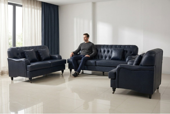 Chesterfield Sofa Leder Sofagarnituren Elegant Luxus Wohnzimmer Modern Design