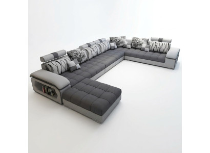 Wohnlandschaft Textil Sofa Couch Polster Couchen Sofas U Form designer Garnitur