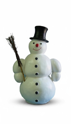 Figur Skulptur Figuren Steinfigur Beton Dekoration Weihnachten Schneemann Deko