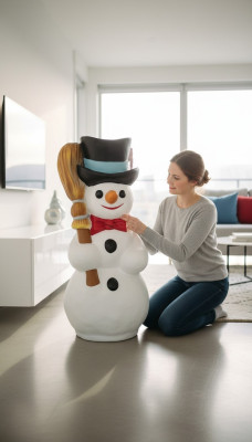 Skulptur Figur Figuren Steinfigur Statuen Schneemann Weihnachten Dekoration