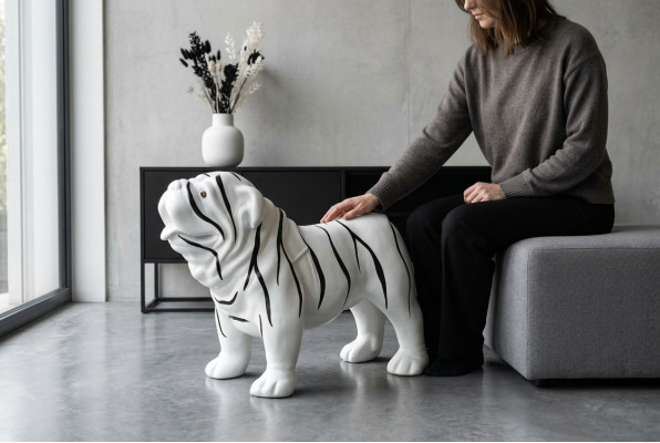 Figur Statue Skulptur Figuren Skulpturen Dekoration Deko 55 cm Hund Plastik Neu