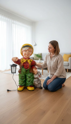 Figur Garten Statue Skulptur Figuren Skulpturen Dekoration 73 cm Deko Laterne