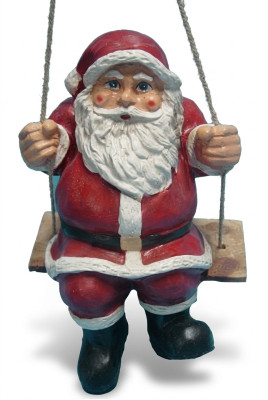 Design Weihnachtsmann auf Schaukel Garten Statue Skulptur Figuren Skulpturen Neu