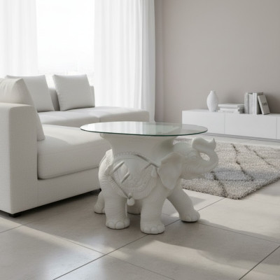 Beistell Couch Sofa Tisch Elefant Figur Glas Tische Möbel Wohnzimmer Möbel Neu